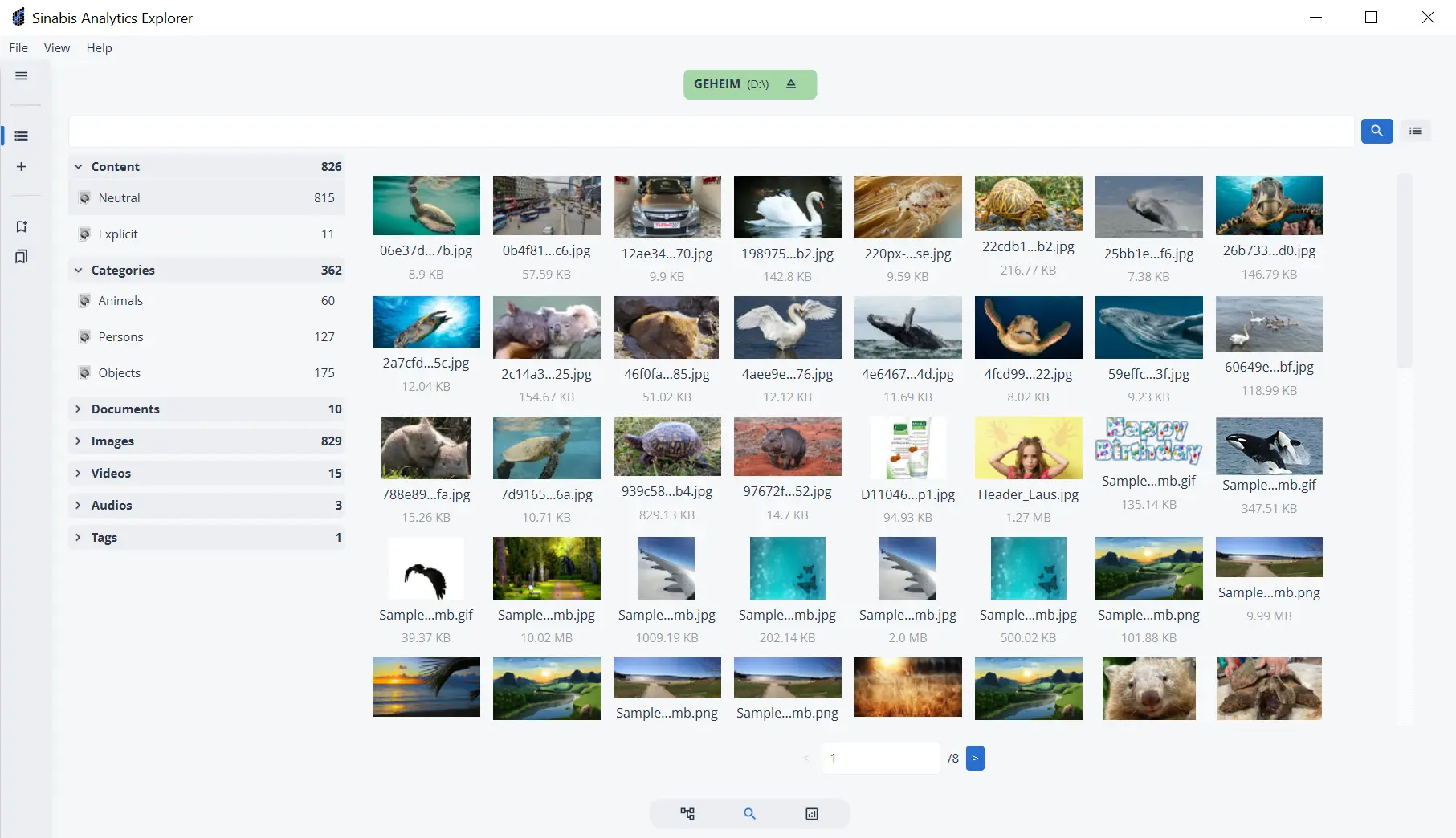Image of the Sinabis Analytics Explorer